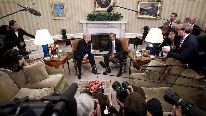 President Obama Meets With President-Elect Donald Trump In The Oval Office Of White House